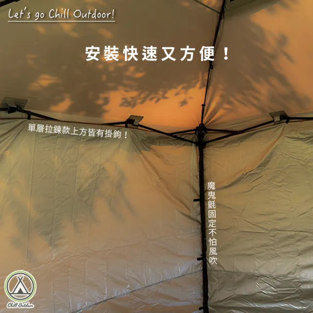【Chill Outdoor】單層圍布 速開客廳帳專用(炊事帳 客廳帳 車尾帳 停車篷 天幕)