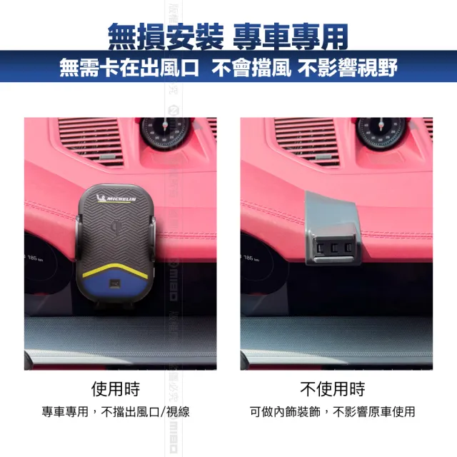 【Michelin 米其林】TOYOTA 豐田 TUNDRA 2014-21 專用ML89無線充手機架(QI認證 感應自動開合 峰值15W)