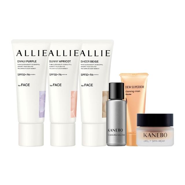 Kanebo佳麗寶 ALLIE 持採濾鏡調色UV防曬乳 40g x3，日本原裝進口，專為成人設計的隔離防曬乳，具備UV防曬功能，並提供多種調色選擇，可根據個人膚色搭配不同濾鏡色調，讓肌膚呈現自然透亮光采。適用於臉部與眼部，適合各種肌膚型別，儲存期限為3年，有效期限請詳見產品包裝。