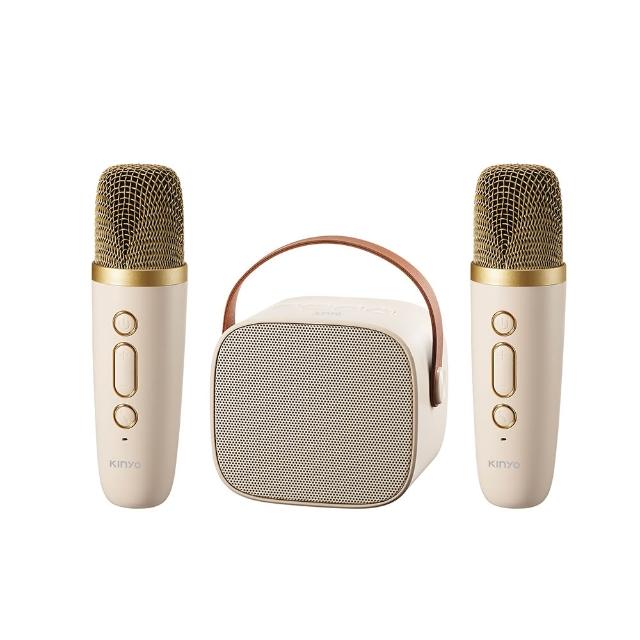【KINYO】行動KTV 迷你無線藍牙小喇叭 K歌麥克風*2(卡拉ok K歌喇叭 K歌神器 KY-2022/KY2050)