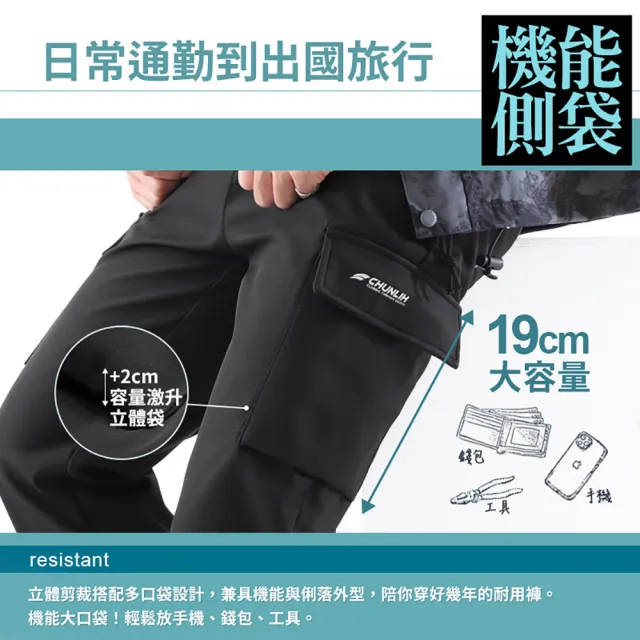【JU SHOP】買一送一！SGS認證男女軟殼防寒 加絨保暖 衝鋒褲 保暖褲(防風褲 工作褲 防潑水 長褲 機能褲)