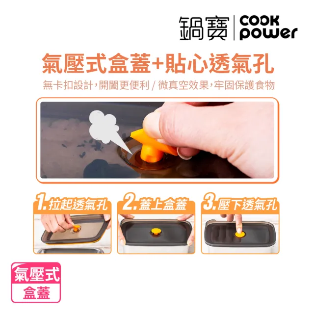 【CookPower 鍋寶】微氧系列可微波316不鏽鋼保鮮盒精選6件組