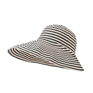 【米蘭精品】現貨+預購 防曬帽機能戶外漁夫帽遮陽帽大帽簷登山帽透氣速乾(條紋女帽子4色74kv11)