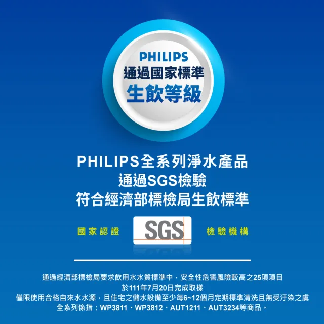 Philips 飛利浦】日本原裝5重超濾龍頭式淨水器+濾芯x1(WP3812+WP3922)