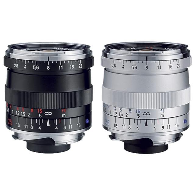 ZEISS 蔡司 Biogon T* 2.8/25 ZM 定焦鏡頭，28mm 焦距搭配 f/2.8 大光圈，提供82°對角視角，適合風景與街拍攝影。採用9片7組鏡片結構，52°垂直視角，放大倍率0.056×，無對焦系統設計，濾光鏡尺寸46mm，直徑53 x 鏡長71mm，重量僅260g。無光圈葉片數，恆定光圈非適用。享36個月以上保固，規格更新恕不另行通知，詳細請查相關網站。專業鏡頭，捕捉銳利影像，提升攝影體驗。