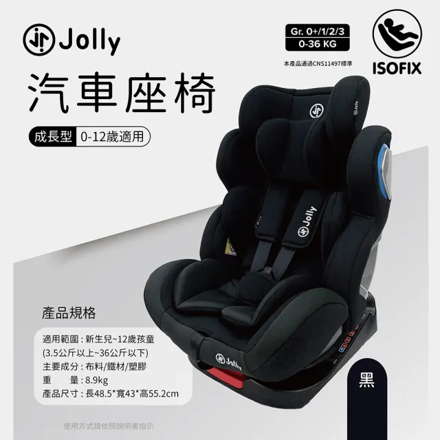 【JOLLY】KidFix 0-12歲Isofix旋轉型汽座(ISOFIX 安全座椅 汽座 360度旋轉)