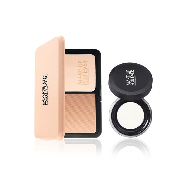 【MAKE UP FOR EVER】磨皮無痕持妝組(粉無痕柔霧空氣粉餅+粉無痕光圈蜜粉4g)