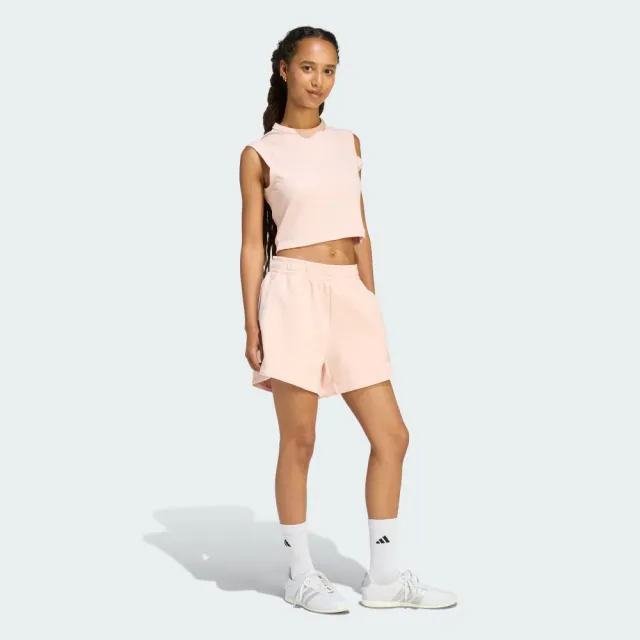 【adidas 愛迪達】短褲 女 運動褲 寬鬆版型 W ALL SZN SL SH 粉橘 KD2103