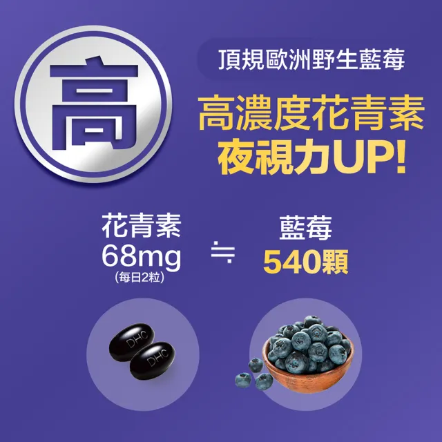 【DHC】速攻藍莓 30日份 3入組(60粒/包 暗處視覺 花青素 葉黃素)