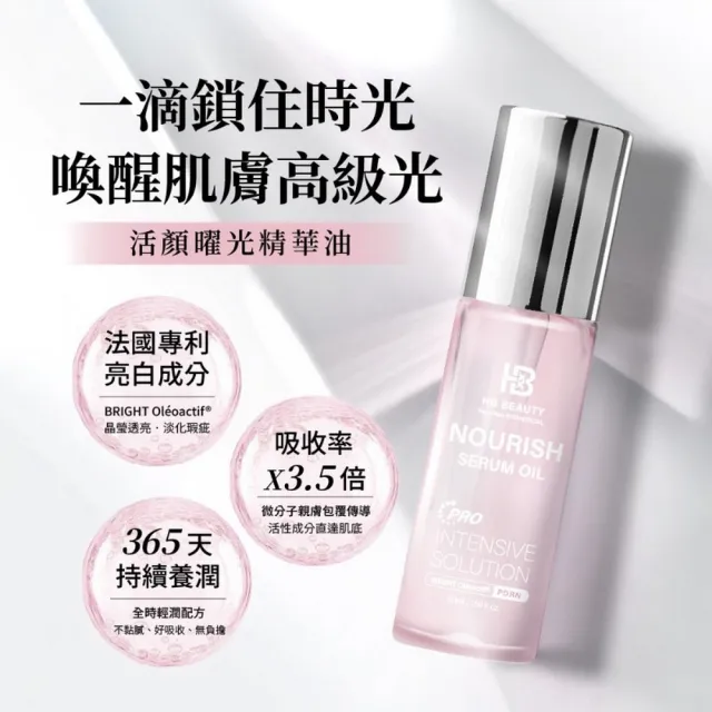 【華寶生醫】HB Beauty 活顏曜光精華油50ml（小粉瓶）