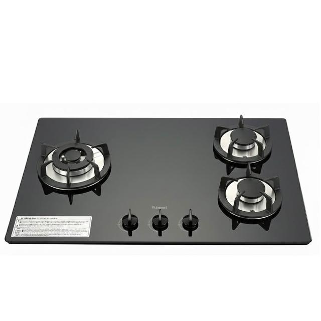 【林內】三口左單口防漏黑玻璃檯面爐 RB-302GH(BL) 含基本安裝