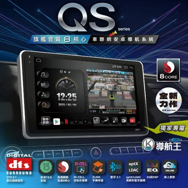 【JHY】JHY QS63 13吋 4G LTE安卓急速八核心多媒體導航車用主機 不含修飾框 送安裝_車麗屋