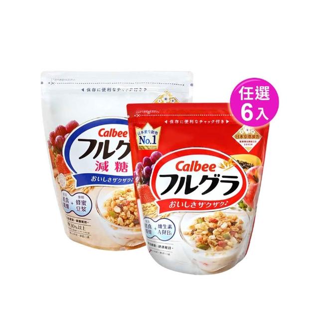 【Calbee 卡樂比】富果樂 麥片X6入-任選(水果/減糖)