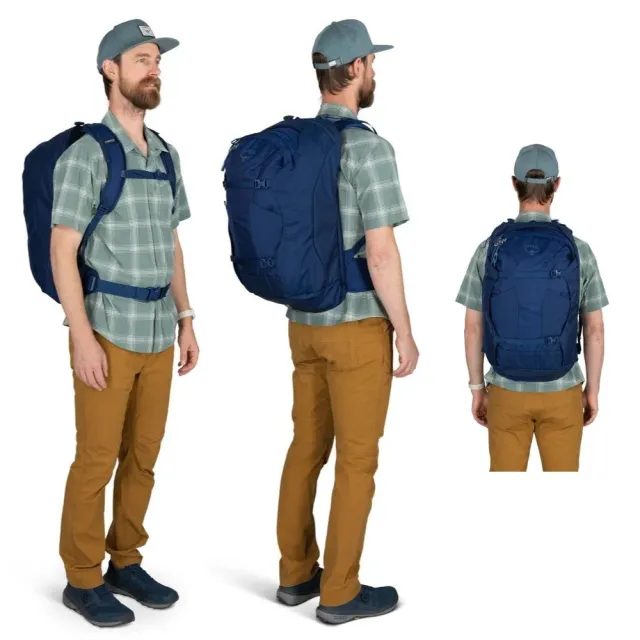 【Osprey】雙11 ☆2026新改款☆ Farpoint 40 多功能旅行背包 男 瀑布激流藍 (背包旅行 行李背包 登機包)