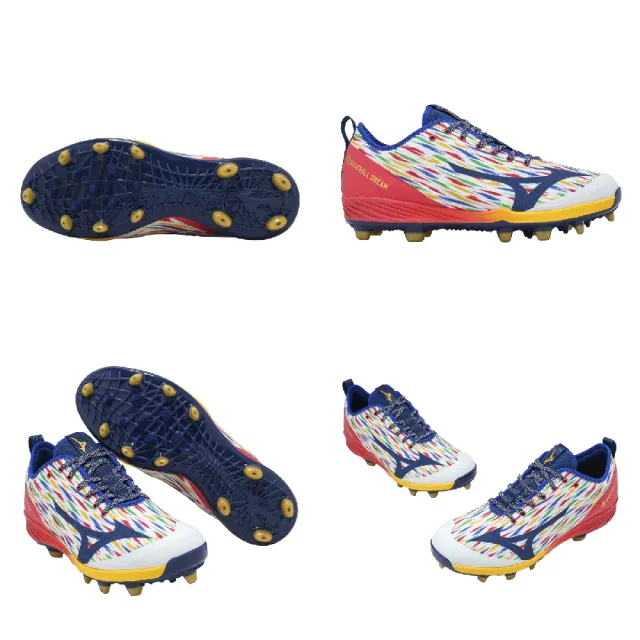 【MIZUNO 美津濃】棒壘球鞋 Cushionrevo Pro TPU CR 男鞋 藍 紅 回彈 11GP2630-01