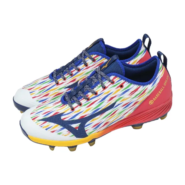 【MIZUNO 美津濃】棒壘球鞋 Cushionrevo Pro TPU CR 男鞋 藍 紅 回彈 11GP2630-01
