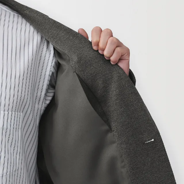 【MUJI 無印良品】男彈性針織外套(深灰/黑色/暗藍)