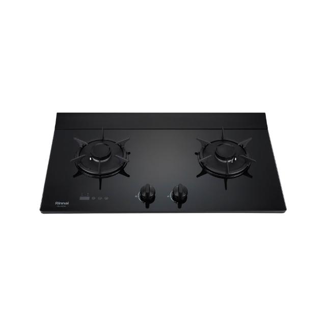 【林內】檯面式彩焱玻璃雙口玻璃瓦斯爐LED旋鈕+定時(RB-L2620GB 基本安裝原廠保固)