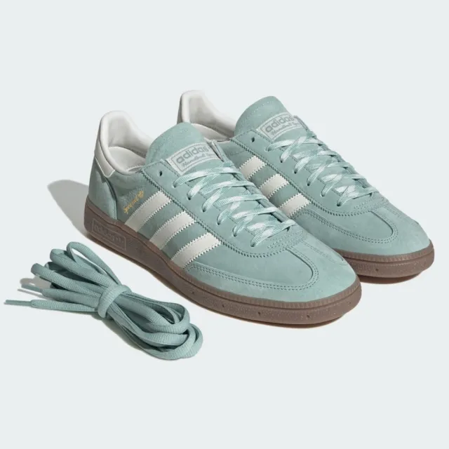 【adidas 愛迪達】Handball Spezial 男女 運動休閒鞋 德訓鞋 滑板 復古 舒適 綠 白(KJ6302)