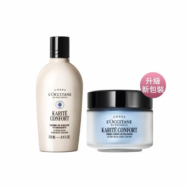 【L’Occitane 歐舒丹】官方直營 乳油木沐浴美體組(乳油木沐浴霜250ml+乳油木保濕身體霜200ml)
