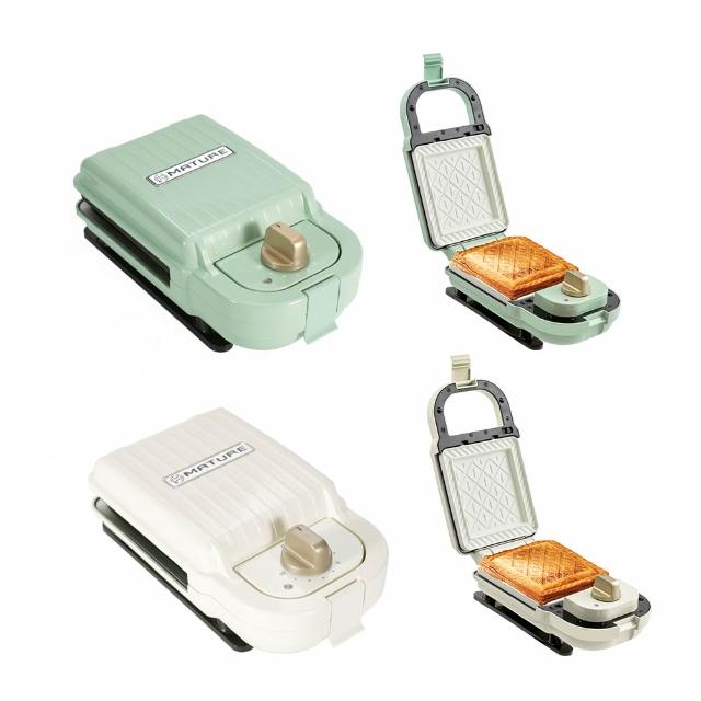 【MATURE 美萃】陶瓷熱壓三明治鬆餅機 CY-1625-二色可選 (任選3款烤盤)