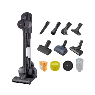 【LG 樂金】CordZero™A9K+寵物家庭濕拖無線吸塵器A9K-MAXMOP3(強勁吸力/除蟎/一鍵集塵/充電收納立架)