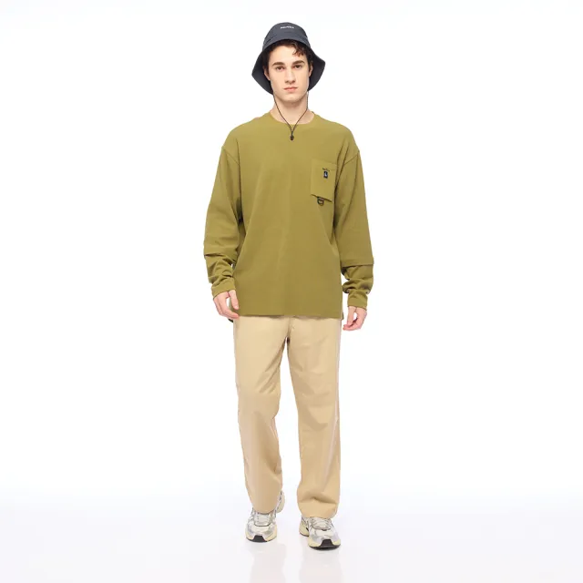 【NAUTICA】官方旗艦 City Boy系列 男裝 華夫格假兩件機能口袋長袖T恤(綠色)