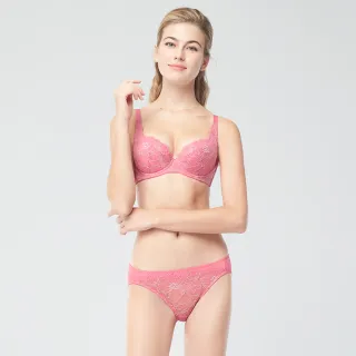 【Swear 思薇爾】柔光花境系列M-XL蕾絲低腰三角女內褲(春蘭粉)
