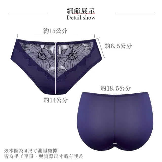【Swear 思薇爾】柔光花境系列M-XXL蕾絲中腰三角女內褲(深紫色)