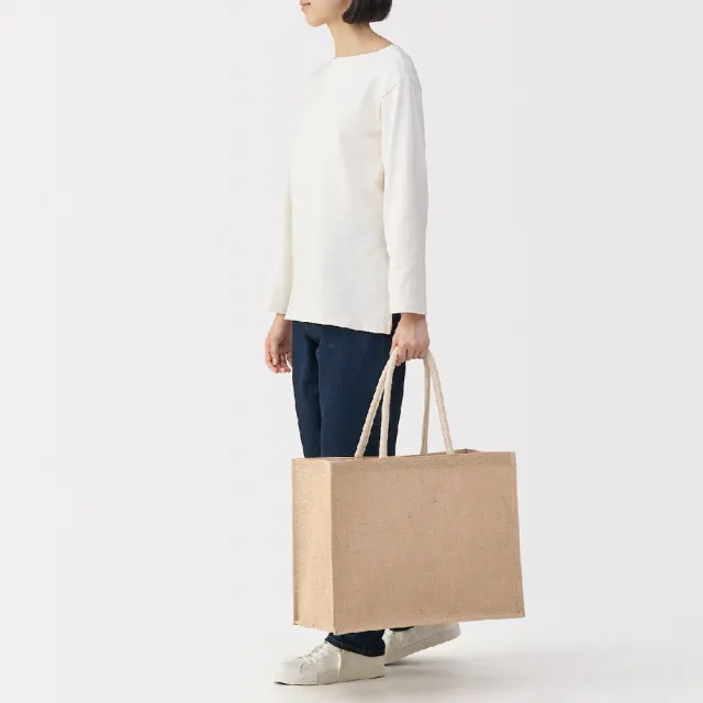 【MUJI 無印良品】黃麻購物袋A3 原色