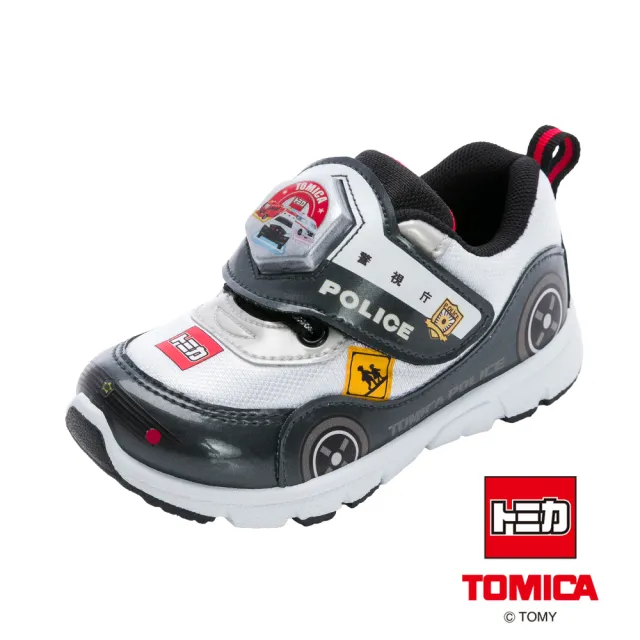 【TOMICA】多美小汽車 童鞋 電燈運動鞋/舒適 排汗 透氣 深灰白 台灣製(TAKX54759)