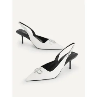 【PEDRO】PEDRO Icon 牛皮尖頭露跟高跟鞋 -石灰白(小CK集團品牌 官方直營 TOP人氣款)