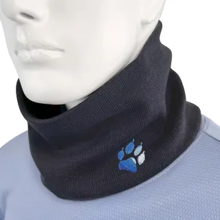 【Jack wolfskin 飛狼】彩色LOGO針織保暖圍脖 圍巾 頭帶(深海藍)