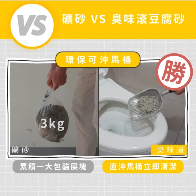 【ODOUT 臭味滾】2.0mm極細抗臭豆腐貓砂 6L/2.4kg x 6包組(箱購/可沖馬桶/瞬吸/豆腐砂)