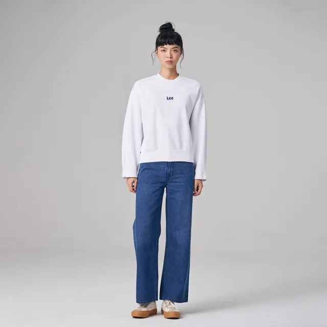 【Lee】女裝 牛仔褲 / 中腰直筒 寬褲 深藍洗水 / LB317086304