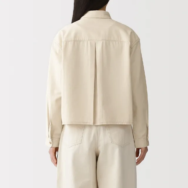 【MUJI 無印良品】女吉貝木棉混輕薄斜紋織長袖襯衫(黑色/原色)