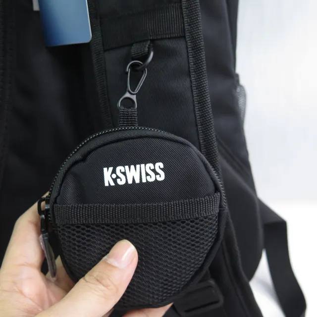 【K-SWISS】雙肩包 運動包 後背包 附小圓包 (BG782001黑)