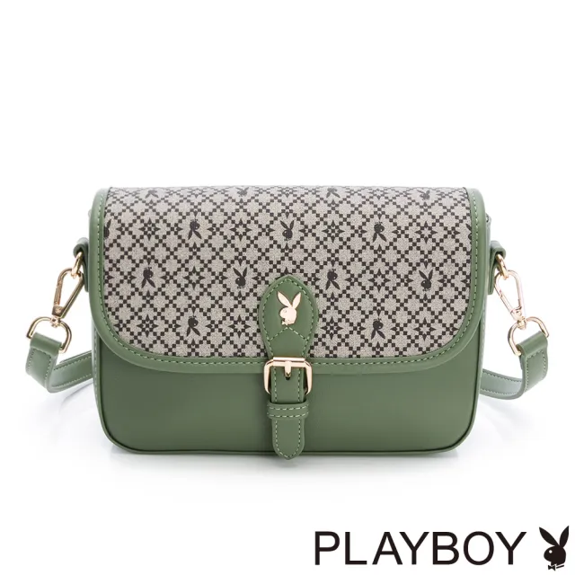 【PLAYBOY】斜背包 印花兔系列 - 綠色
