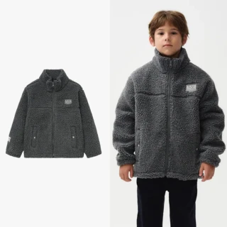 【MARITHE FRANCOIS GIRBAUD】官方旗艦 童款搖粒絨拉鍊外套(炭灰)
