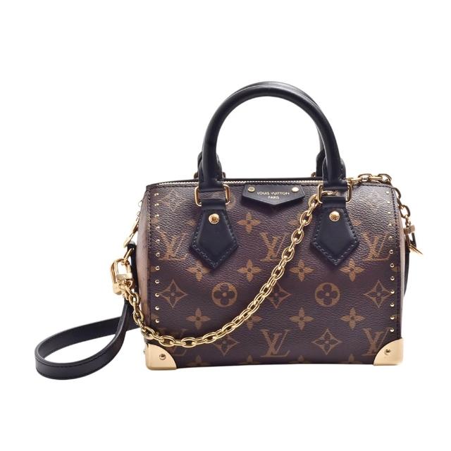 【Louis Vuitton 路易威登】M13146 經典Speedy Trunk 20 Monogram帆布手提/斜背包(棕咖色)