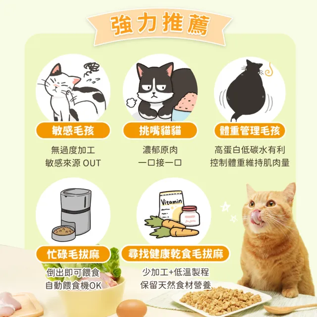 【汪喵星球】天然低敏凍乾主食餐（小方粒型）- 貓用低敏鴨80g(貓咪凍乾)