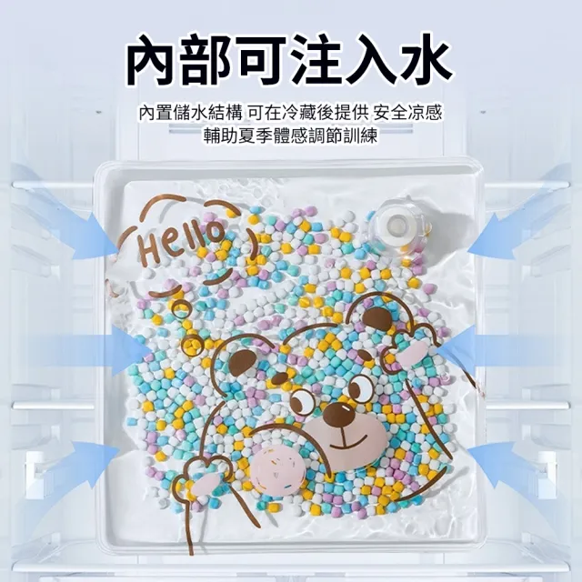 【aiebao】嬰兒注水袋感官玩具 拍拍樂踩豆感水墊(嬰兒俯臥訓練/寶寶練趴/趴撐抬頭/遊戲墊/五感玩具)