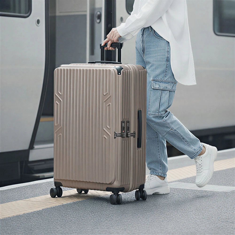 亞諾納29吋行李箱 Arowana 亞諾納速達煞車避震輪河馬箱★29吋極硬派杯架1:9前開 & 5:5對開兩用行李箱,送16吋旅行袋)