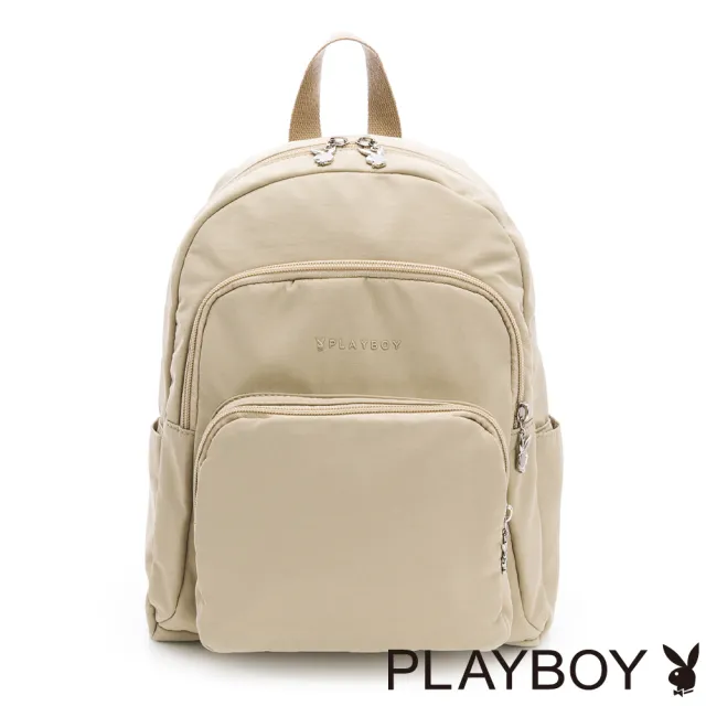 【PLAYBOY】大後背包 尼龍系列 - 卡其色
