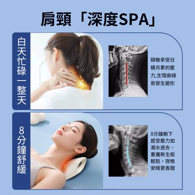 頸椎按摩頸部舒緩枕 凸點按摩頸椎牽引枕 人體工學肩頸舒壓按摩器 按摩助眠頸椎枕  放鬆拉伸牽引枕