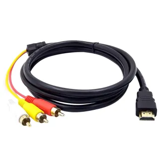 【kurumapop】HDMI轉AV端子線 1.5米 HDMI轉3RCA 機上盒連接電視 紅白黃影音線)