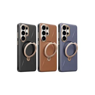 【TORRAS 圖拉斯】Ostand Spin VegSkin S26 Ultra 磁吸四象限旋轉支架防摔純素皮革手機殼