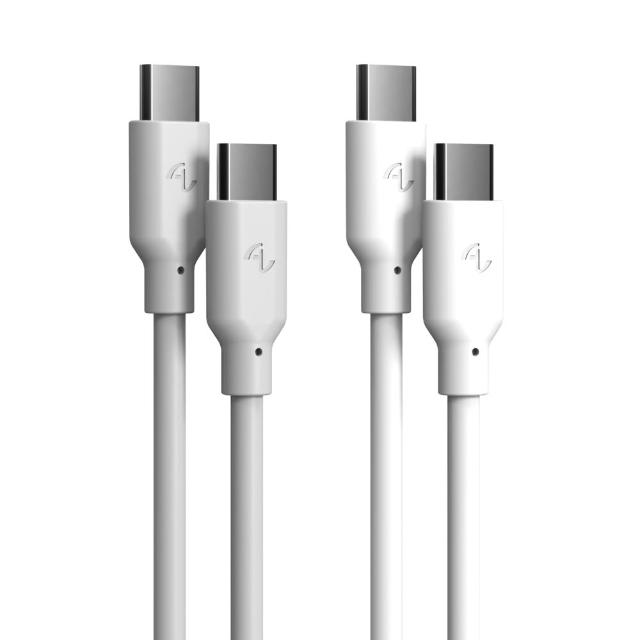 【Allite】USB-C to USB-C 1.5 M 液態矽膠充電線(經典白 冷霧灰)