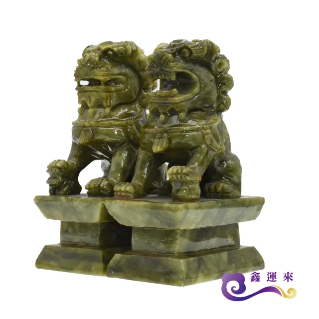 【鑫運來】◎青玉雙獅聚財擺件(小)