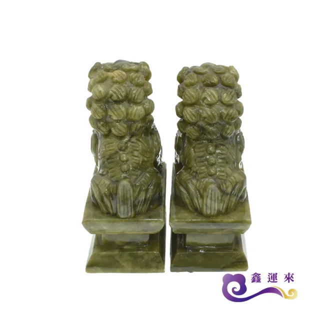 【鑫運來】◎青玉雙獅聚財擺件(小)